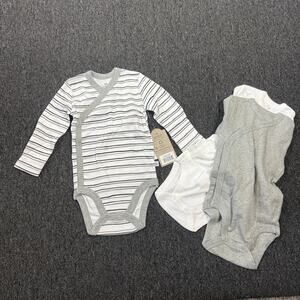 Honest Baby Toddler One Piece Snap Button Longsleeve Grey Set of 3 Nwt 3-6 Mos